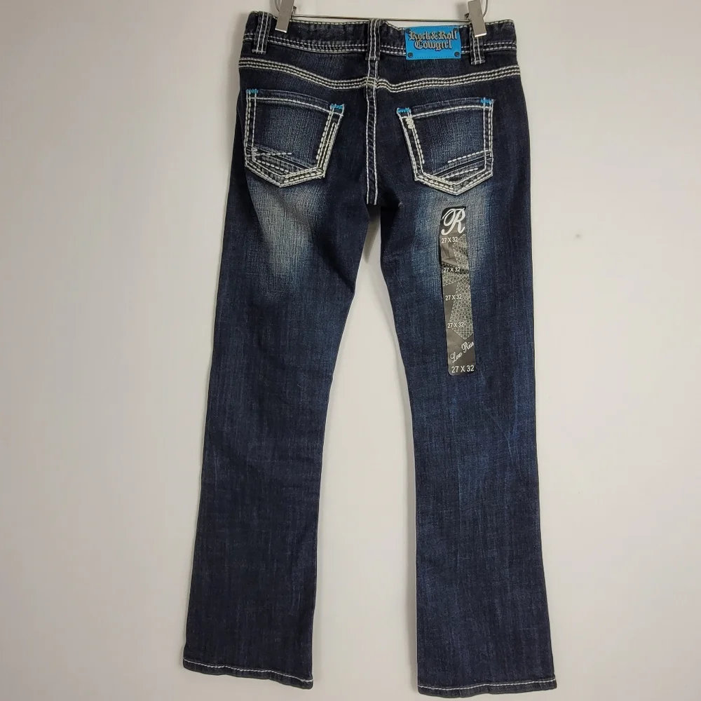 Nwt Rock And Roll Cowgirl Low Rise Bootcut Jeans Size 27 × 32